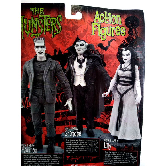 The Munsters Black & White Herman Munster Exclusive Edition Horror Halloween - Picture 8 of 10